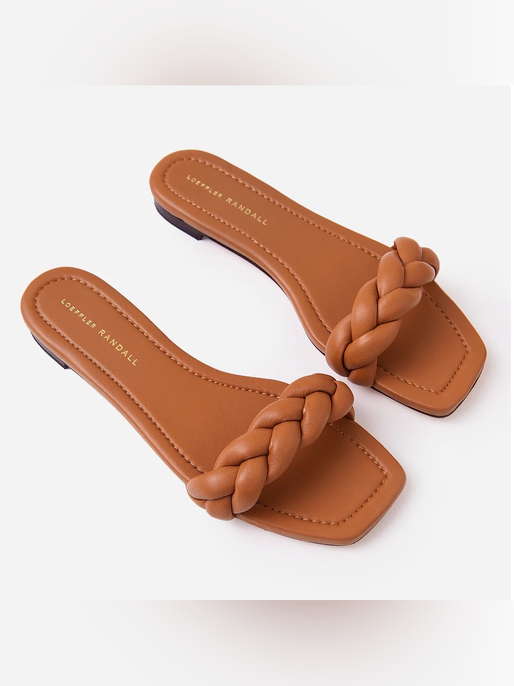 NEW Loeffler Randall Jackson Braided Leather Sandal Dark Sand Size 8